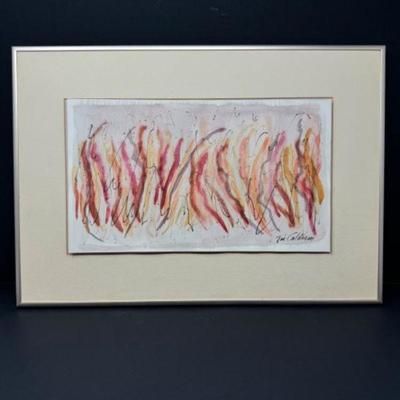 Signed Abstract Expressionist Tapestry by J. Calderon	