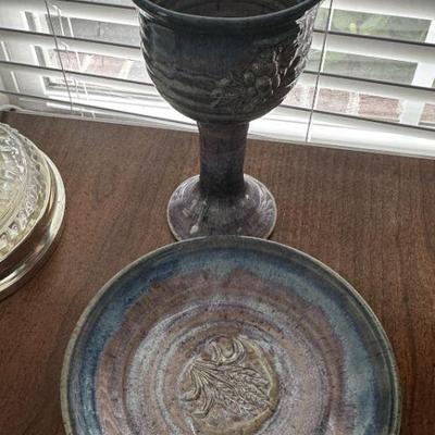 Communion chalice and plate
