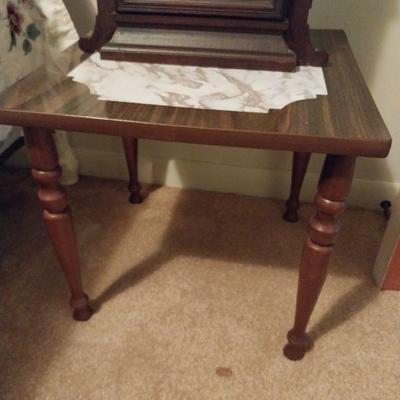 Mid-century end table with inlay
