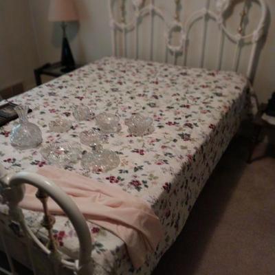 White iron bed