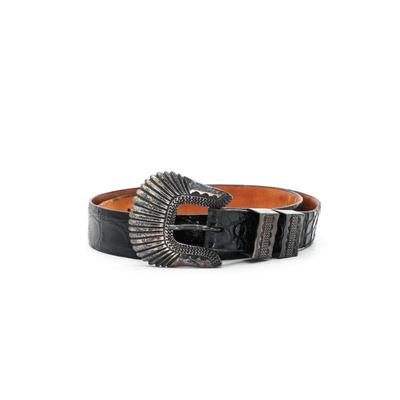 James Reid LTD. Genuine Alligator Leather Belt, Black