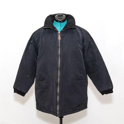 Eddie Bauer Women's Polyester Fill Black Jacket with Hidden Hood