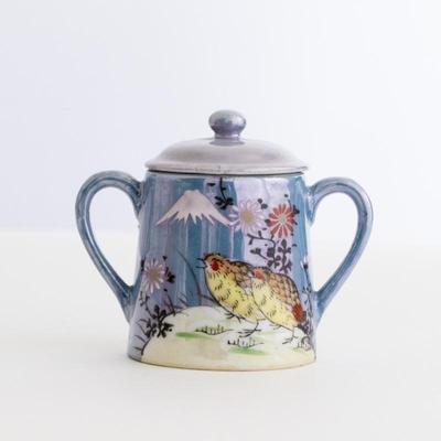 Nippon Japanese Lusterware Hand-Painted Sugar Jar