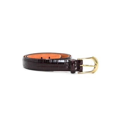 Martin Dingman Alligator Grain Italian Calfskin Leather Belt Size 36