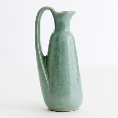 1960s Jade Green Carafe Ceramic Pitcher