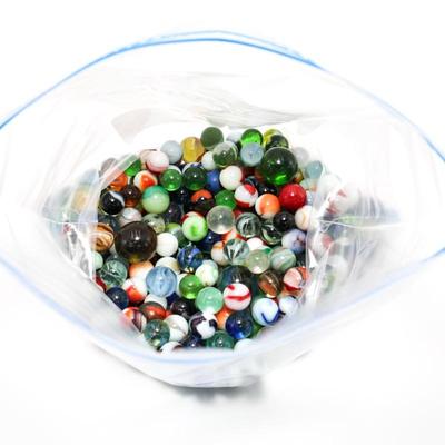 Lot Of 1970's Assorted Multicolor Glass Marbles