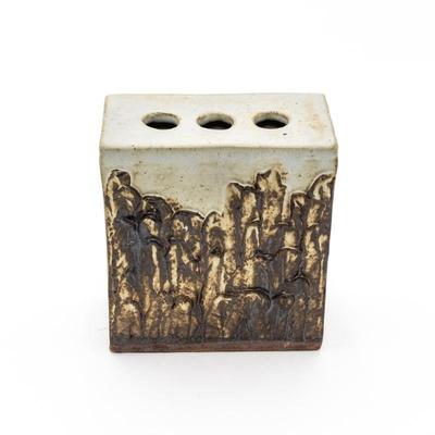 Textured 3-Hole Pottery Vase