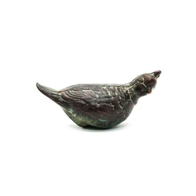 Miniature Bronze Quail Figurine