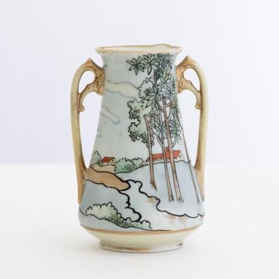Hand-Painted Nippon Gold Accent Vase