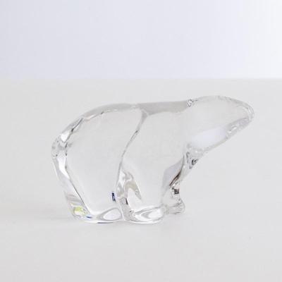 Hadeland Crystal Glass Polar Bear Paperweight