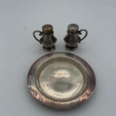 60 vintagepewtersalt peppershakers