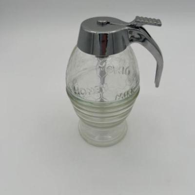 35 vintageglasshoneydispenser