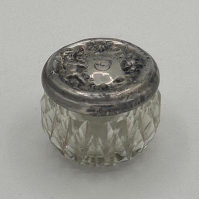 78 smallsterlingsilverandcrystalpowderjars