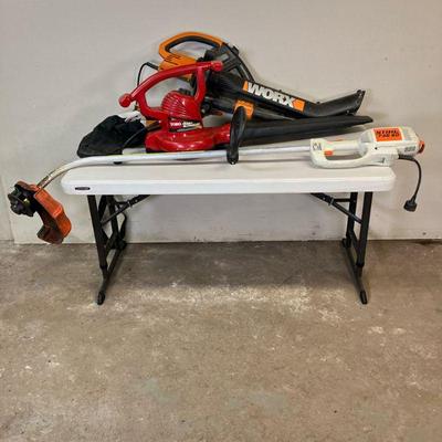 (3pc) Stihl-Toro-Worx Yard Tools | Lot Includes: 1. Stihl FSE 60 Weed Trimmer. 2. Toro Ultra Blower Vac. 3. Word Leaf Blower Vacuum. - h....