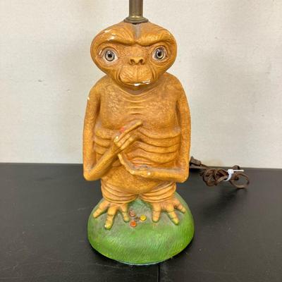 E T Lamp | 1980’s Vintage ET lamp in plaster. - h. 12.5” x dia. 6.5” in (Figure only)

