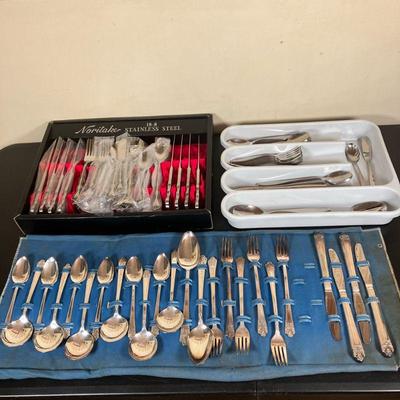 (3pc) Modern International Silver-Rodger’s-Noritake Flatware | Lot includes: 1. 1970's International Silver “American Charm” Modern...