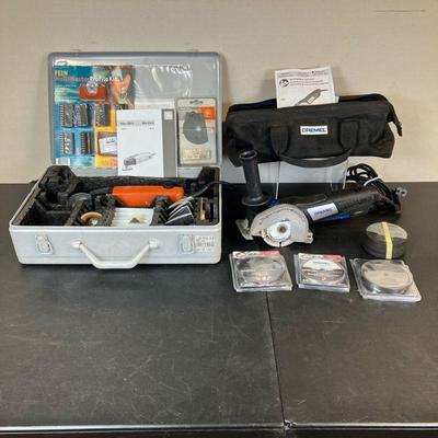 (2pc) Fein MultiMaster & Dremel Ultra Saw | Lot Includes: 1. Fein MSxe 636 II Oscillating Tool w/case, sanding kit and new blade. 2....