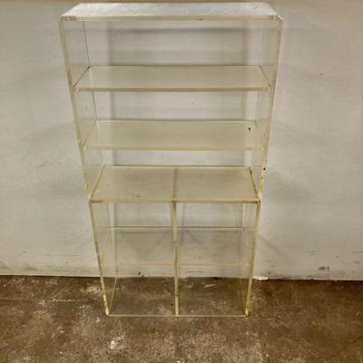 (2pc) Mid-Century Lucite Shelf | Two 60’s Lucite shelf units to be used separately or together. - h. 48” x w. 8.75” x l. 24” in (As 1...