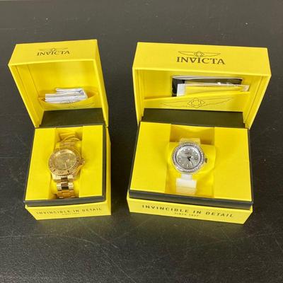 (2pc) Invicta Ladies Watches | Lot Includes: 1. Invicta Pro Diver Ladies #39492. New in Box. 2. Invicta Angel Ladies #14321. HS been...