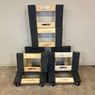 (8pc) Movers Dollies #1 | Eight (8) Haul Master 12”X18” Mover’s Dollies. Wood with carpeting. - h. 5” x w. 12” x l. 18” in