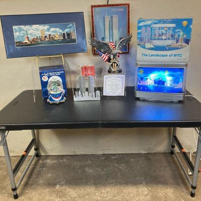 Twin Towers & Statue of Liberty Group | Patriotic Group Includes: 1) Bradford Exchange “Never Forget” Pewter Eagle with American Flag...