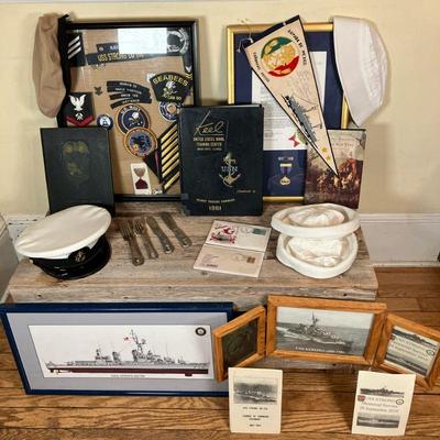 Navy USS Strong | Great USN Lot commemorating the USS Strong DD-758 Including: *Framed Print of the USS Strong by John Robert Barrett...