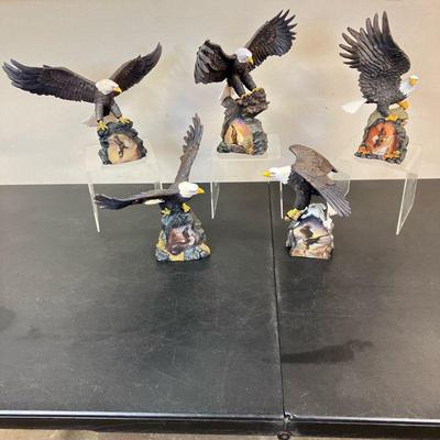 (5pc) Ted Blaylock Eagles #3 | Bradford Exchange limited editions. All hand cast and hand painted. Designed by Ted Blaylock. Eagles #3...