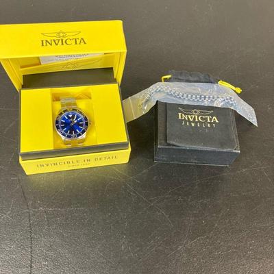 Invicta Men’s Watch & Necklace | Lot Includes: 1. Invicta Men’s Pro Diver Blue Dial Watch #21453 with Box. 2. Invicta Men’s Stainless...
