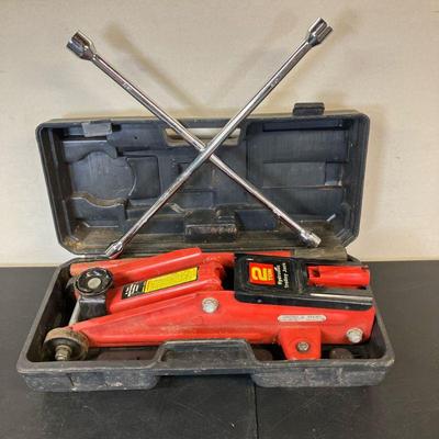 Allied 2 Ton Jack | Hydraulic Trolley Jack, Model #45430 in carrying case with a 20” Lug Wrench. - h. 6.5” x w. 9” x l. 20” in (Case)