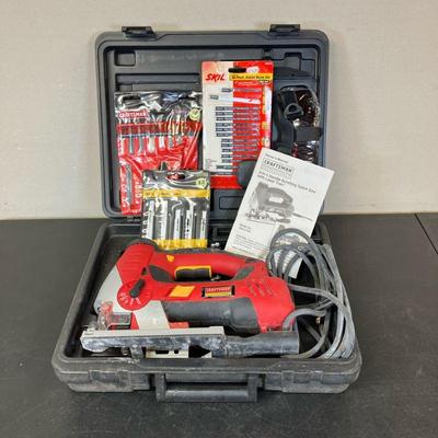 Craftsman Scrolling Sabre Saw | 2 in 1 Handle Scrolling Sabre Saw with Laser Trac in case. Model #320.27245. Laser Light works. Minimum...