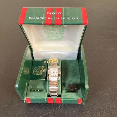 Paolo Gucci Woman’s Watch | Paolo Gucci designed Stainless Steel Quartz battery watch, Model LPG177, with original tag, price label and...