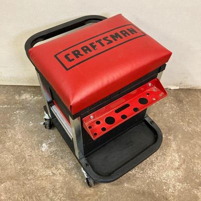 Craftsman Rolling Tool Chest | Garage Glider Rolling Tool Chest Seat. Model #99675. - h. 20.5” x w. 14” x l. 19” in

