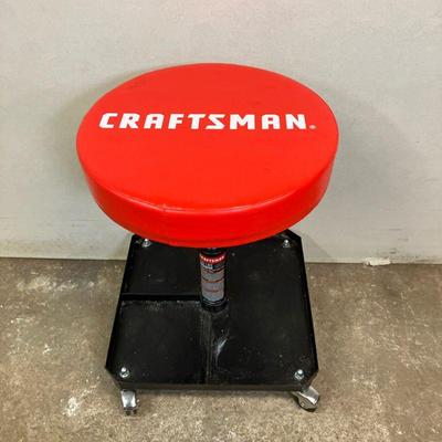 Craftsman Work Stool | Craftsman adjustable rolling shop stool. - h. 20.5” x w. 15” x l. 15” in

