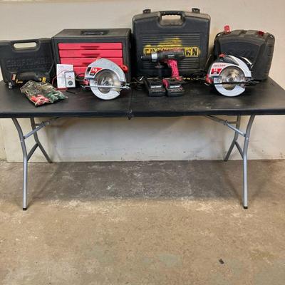 (9pc) Craftsman-SkillSaw Tools | Lot Includes: 1. Craftsman Plastic Chest with sockets & wrenches as shown. 2. Craftsman Cordless...