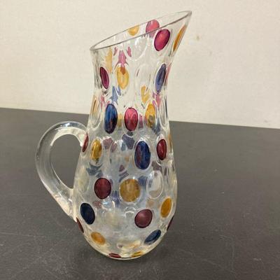 Mid Century Modern Pitcher | Pitcher designed by Max Kannegiesser in 1963, composed of multi-color dots and made by Borske Skio Czech Art...