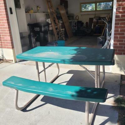 An outdoor picnic table