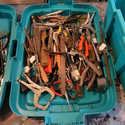 Pliers, files, hammers, screwdrivers, wrenches, etc