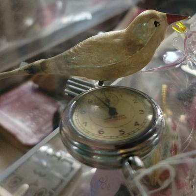 A Christmas bird and watch/pedometer