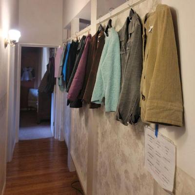 Coats in a hallway