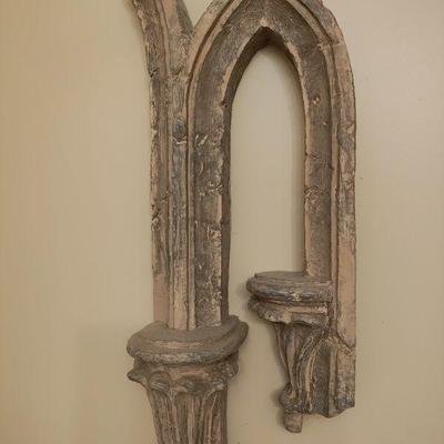 Gothic hand carved stone wall decor