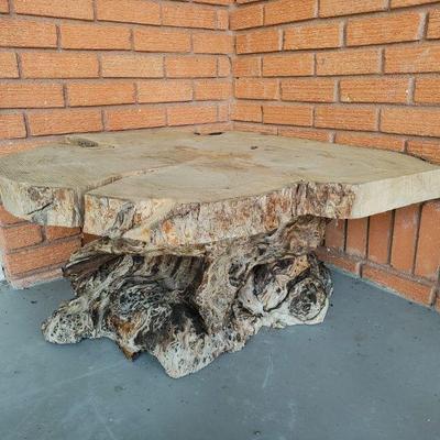Burl wood coffee table 