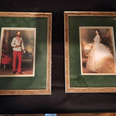 Emperor Franz Joseph I and Empress Elizabeth framed art