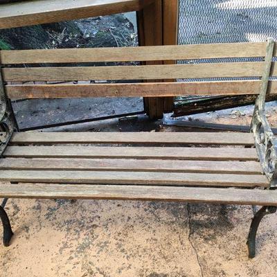 Cast iron wooden bench