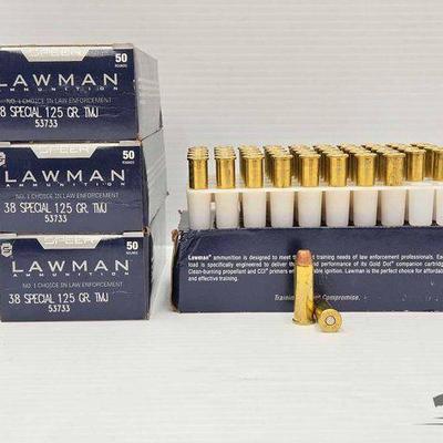 #1590 • NEW!!! 200 Rounds Speer Lawman. 38spl 125gr
