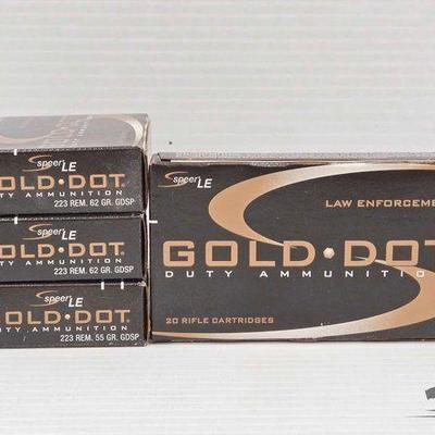 #1706 • NEW!!! 80 Rounds Gold Dot .223 62gr
