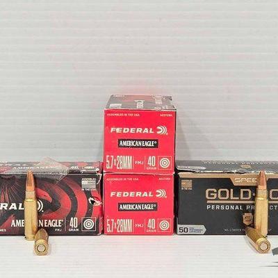 #1718 • NEW!!! 200 Round (1) Gold Dot 5.7x28MM 40gr (3) Federal American Eagle 5.7x28MM 40gr
