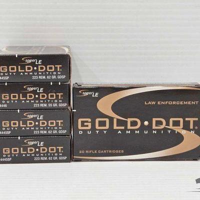 #1716 • NEW!!! 100 Rounds Gold Dot .223 62gr
