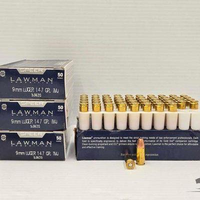 #1554 • NEW!!! 200 Rounds Speer Lawman 9mm 147gr
