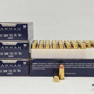 #1600 • NEW!!! 200 Rounds Speer Lawman. 40 S&W 180gr
