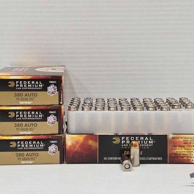 #1696 • NEW!!! 200 Rounds Federal Premium 380 Auto 99gr
